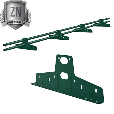 Снегозадержатель трубчатый СТАНДАРТ 45х25мм 3 метра 4 опоры RAL6005 Зеленый мох