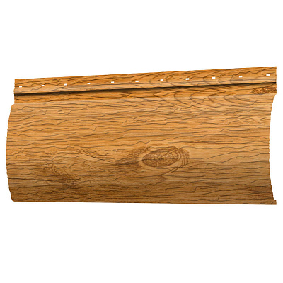 Сайдинг металлический (металлосайдинг) царьсайдинг Бревно Рубленое 4Д Золотое дерево 3D Светлый для фасада