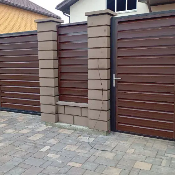 Забор жалюзи ХайТек Бордовый Венге SteelArt двусторонний