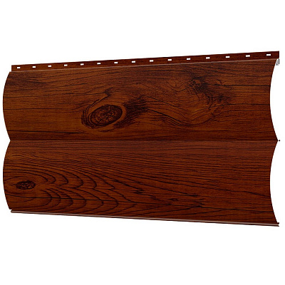 Сайдинг металлический Блок-Хаус под бревно Темное дерево 3D Printech Корея фото Центр Металлокровли