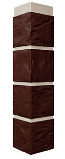 Угол наружный Камень  Коричневый 470*115 фото Центр Металлокровли