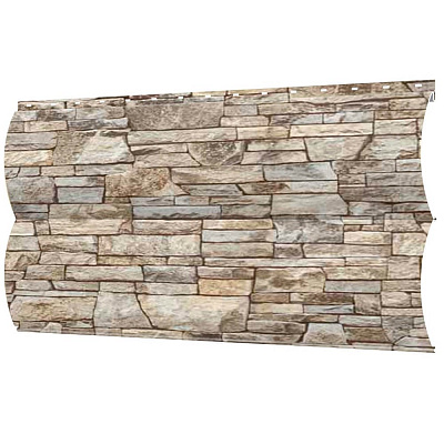 Сайдинг металлический Блок-Хаус под бревно Камень Серый Printech Корея фото Центр Металлокровли