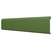 Софит, линеарная потолочно-стеновая панель с ПЕРФОРАЦИЕЙ для вентиляции RAL6002 Зеленый Лист