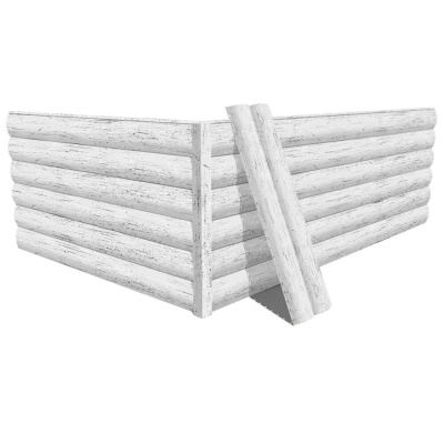 Фото сайдинга металлического (металлосайдинга) Блок-Хаус под бревно Printech Беленый Дуб для фасада дома