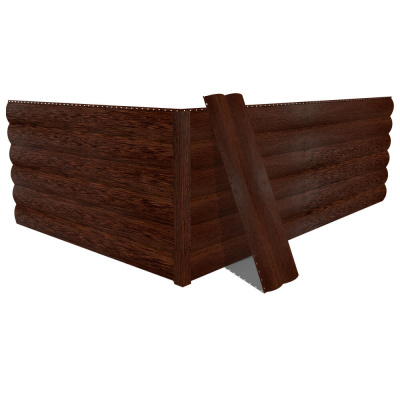 Фото сайдинга металлического (металлосайдинга) Блок-Хаус под бревно с покрытием Printech (Корея) дерево Дуб Мореный для фасада дома