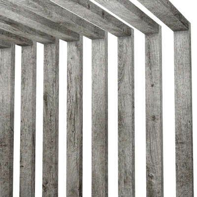 Декоративная рейка 60мм на 37мм под дерево Винтаж SteelArt на стенах и потолке в сборе