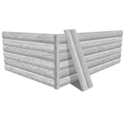 Фото сайдинга металлического (металлосайдинга) Блок-Хаус под бревно с покрытием Printech (Корея) дерево Ясень для фасада дома