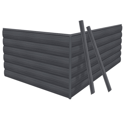 Фото сайдинга металлического (металлосайдинга) царьсайдинга Бревно Рубленое 4Д Серый графит БАРХАТ для фасада дома