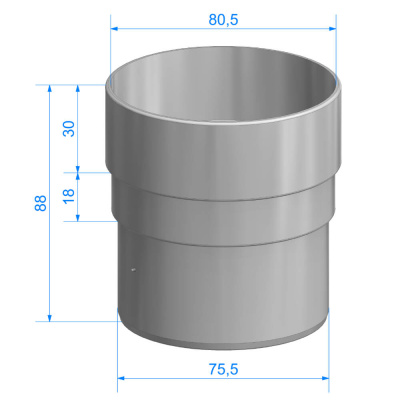 Муфта соединительная ДЕКЕ STANDARD d80мм цвет RAL 9003 Белый размеры