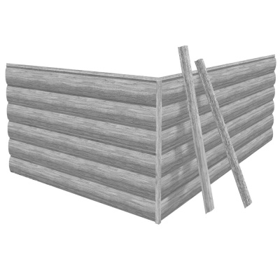 Фото сайдинга металлического (металлосайдинга) Бревно Рубленое 4Д под бревно Printech Ясень для фасада дома