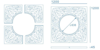 Приствольная решетка ПП ZKING CRUST 1.2х1.2м Схема