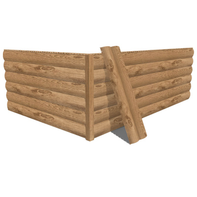 Фото сайдинга металлического (металлосайдинга) Блок-Хаус под бревно с покрытием Printech (Корея) Светлое Дерево для фасада дома