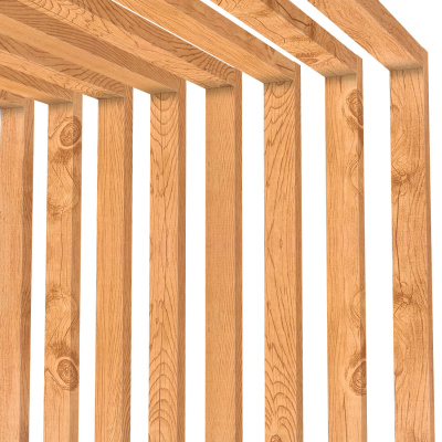 Декоративная рейка 60мм на 37мм под дерево Клен Светлый 3D SteelArt на стенах и потолке в сборе